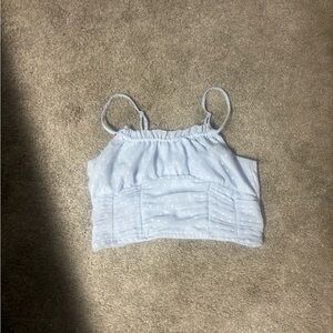 Light Blue Polka Dot Crop Top